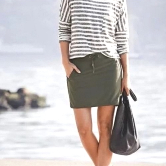Athleta Pants - Athleta Olive Green Drawstring Skort